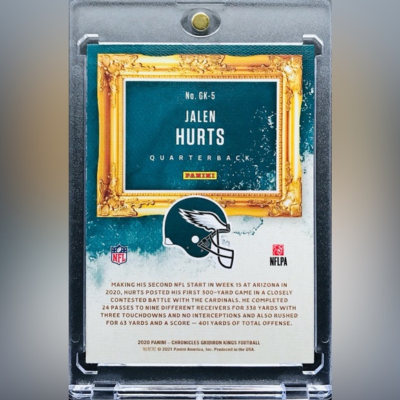 Jalen Hurts RC - 2020 Panini Chronicles Gridiron Kings #GK-5 - Picture 2 of 2